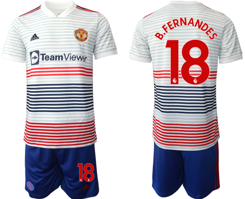 Men 2022-2023 Club Manchester United away white #18 Adidas Soccer Jersey->manchester united jersey->Soccer Club Jersey